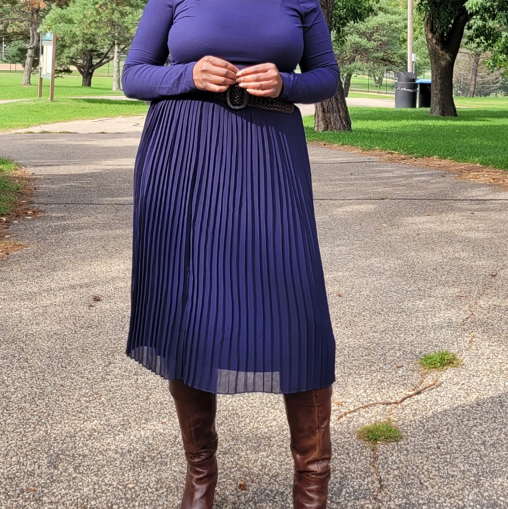 Pleated Midi Skirt